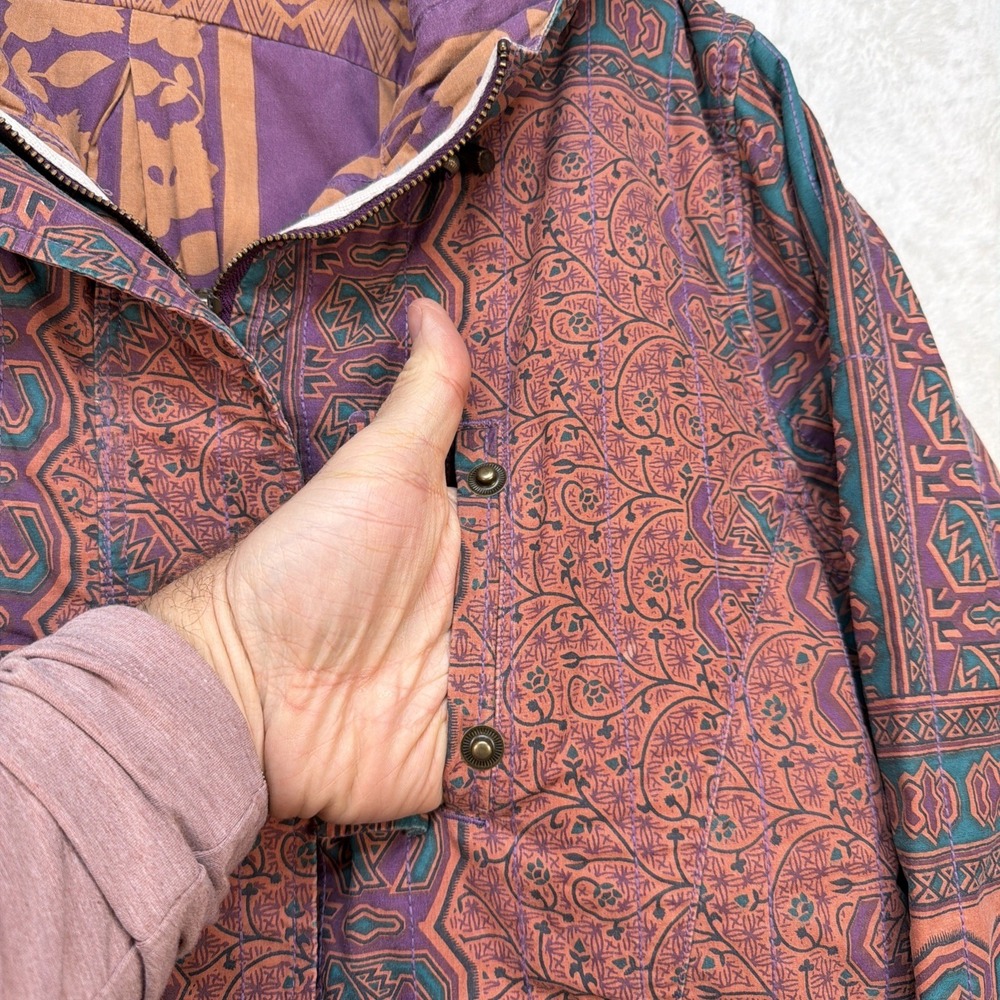 Gramicci Hooded Jacket Women's Large Tribal Boho Festival‎ Tapestry Coat - Picture 6 of 14
